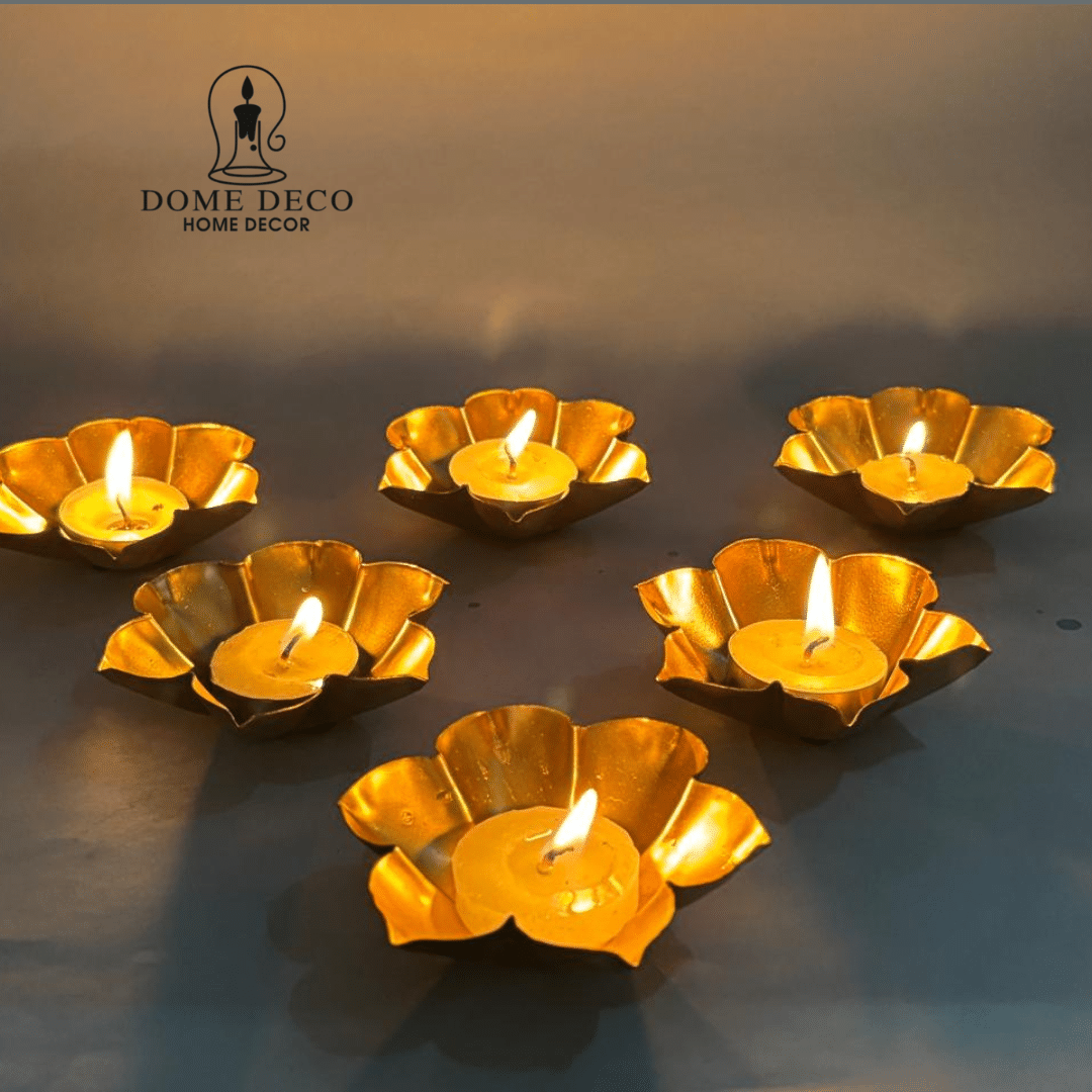     			DOME DECO Gold Table Top Iron Tea Light Holder - Pack of 6