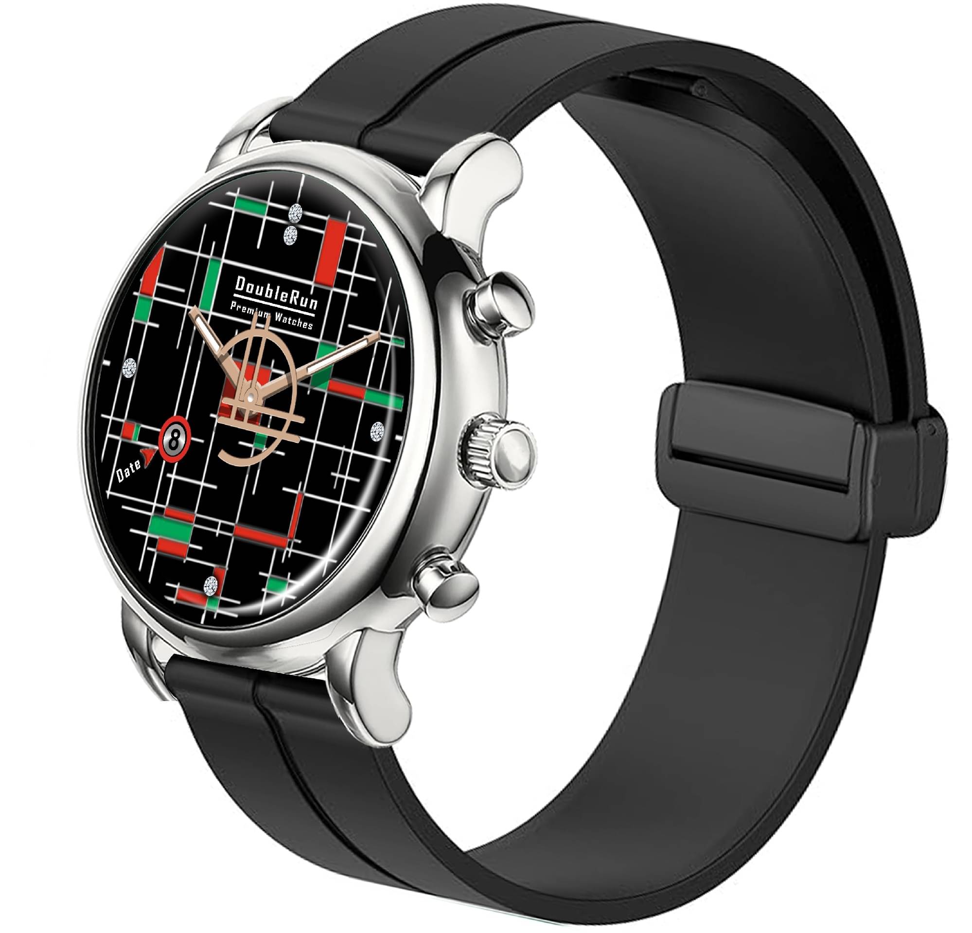     			DoubleRun Black Silicon Analog Men's Watch