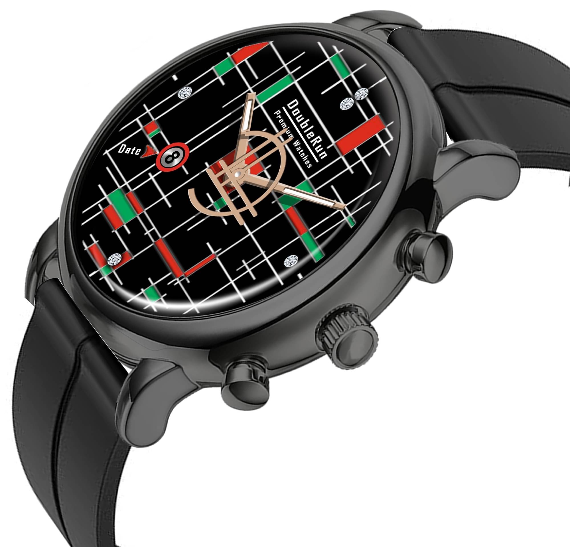     			DoubleRun Black Silicon Analog Men's Watch