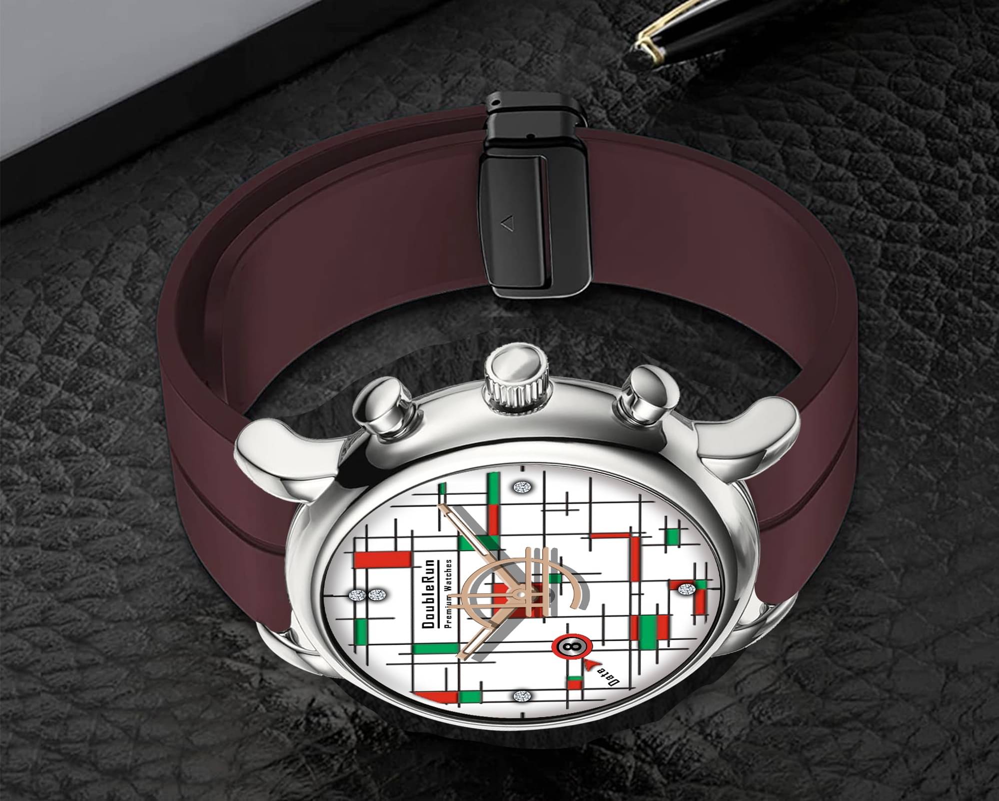     			DoubleRun Brown Silicon Analog Men's Watch