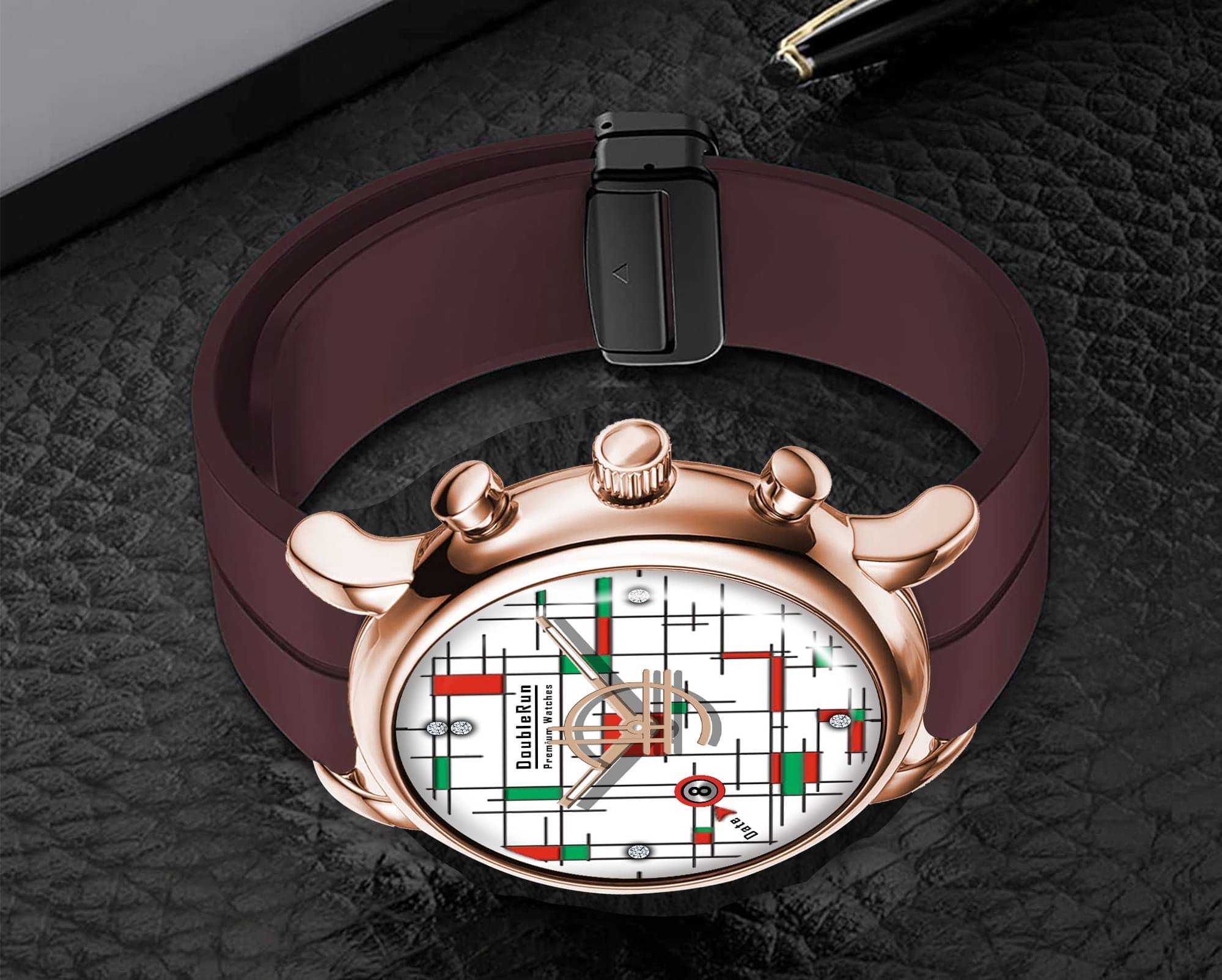     			DoubleRun Brown Silicon Analog Men's Watch