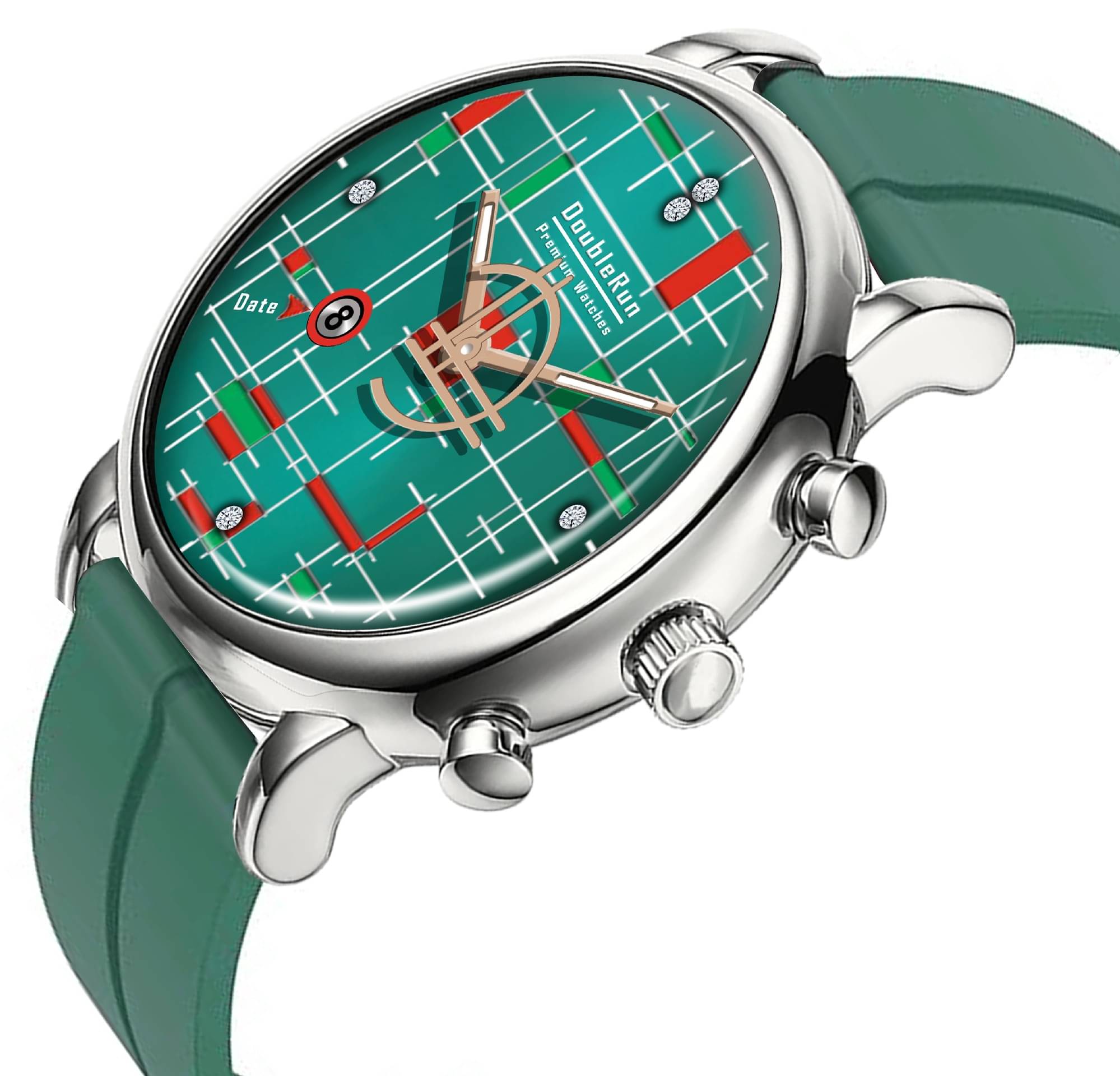     			DoubleRun Green Silicon Analog Men's Watch