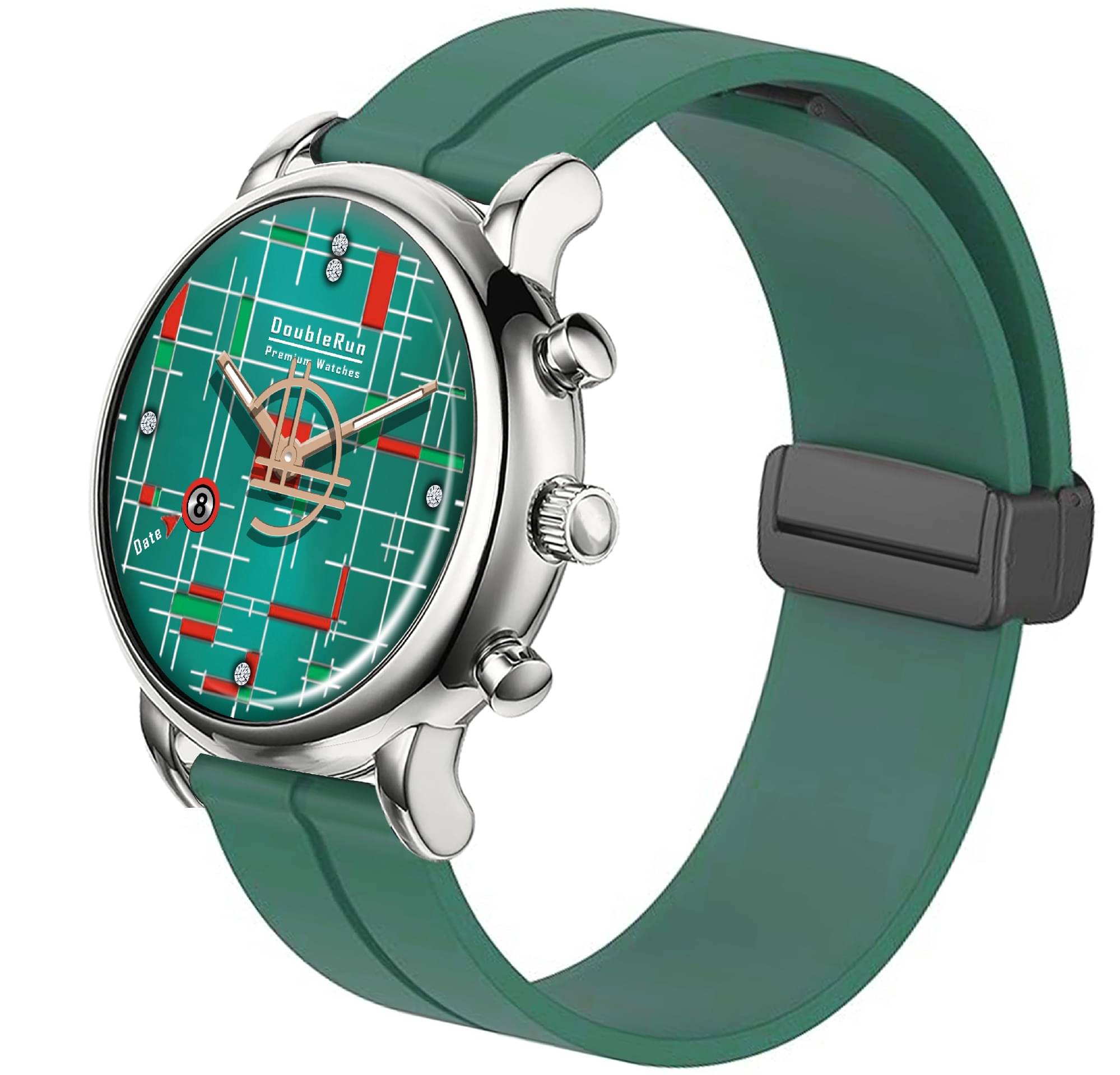     			DoubleRun Green Silicon Analog Men's Watch