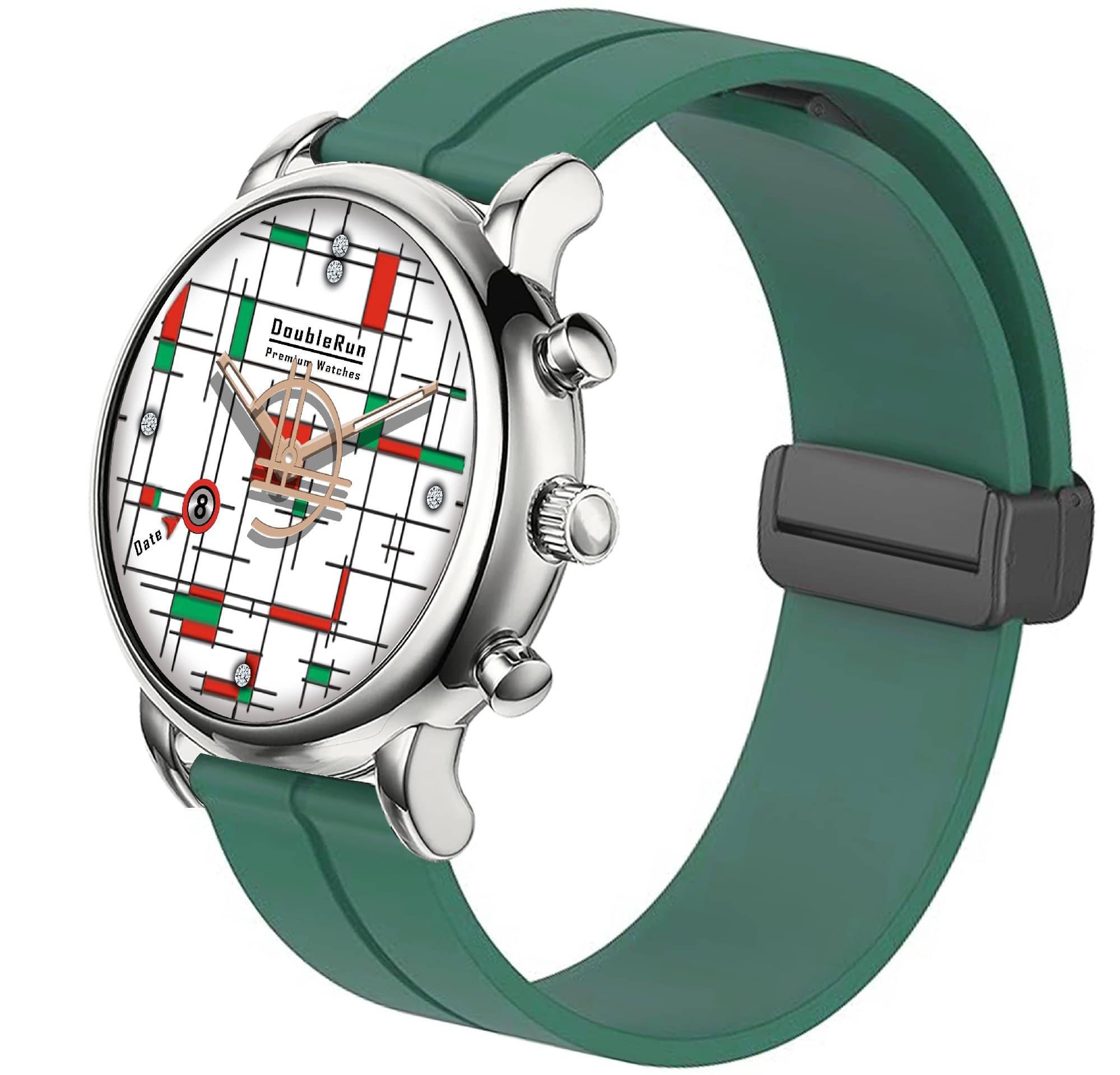     			DoubleRun Green Silicon Analog Men's Watch