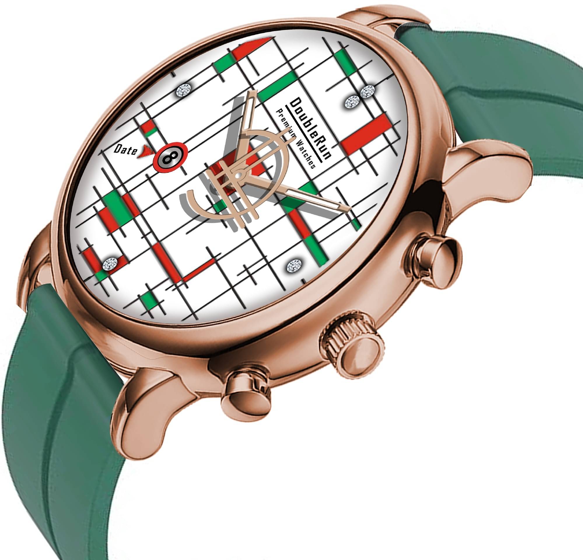     			DoubleRun Green Silicon Analog Men's Watch