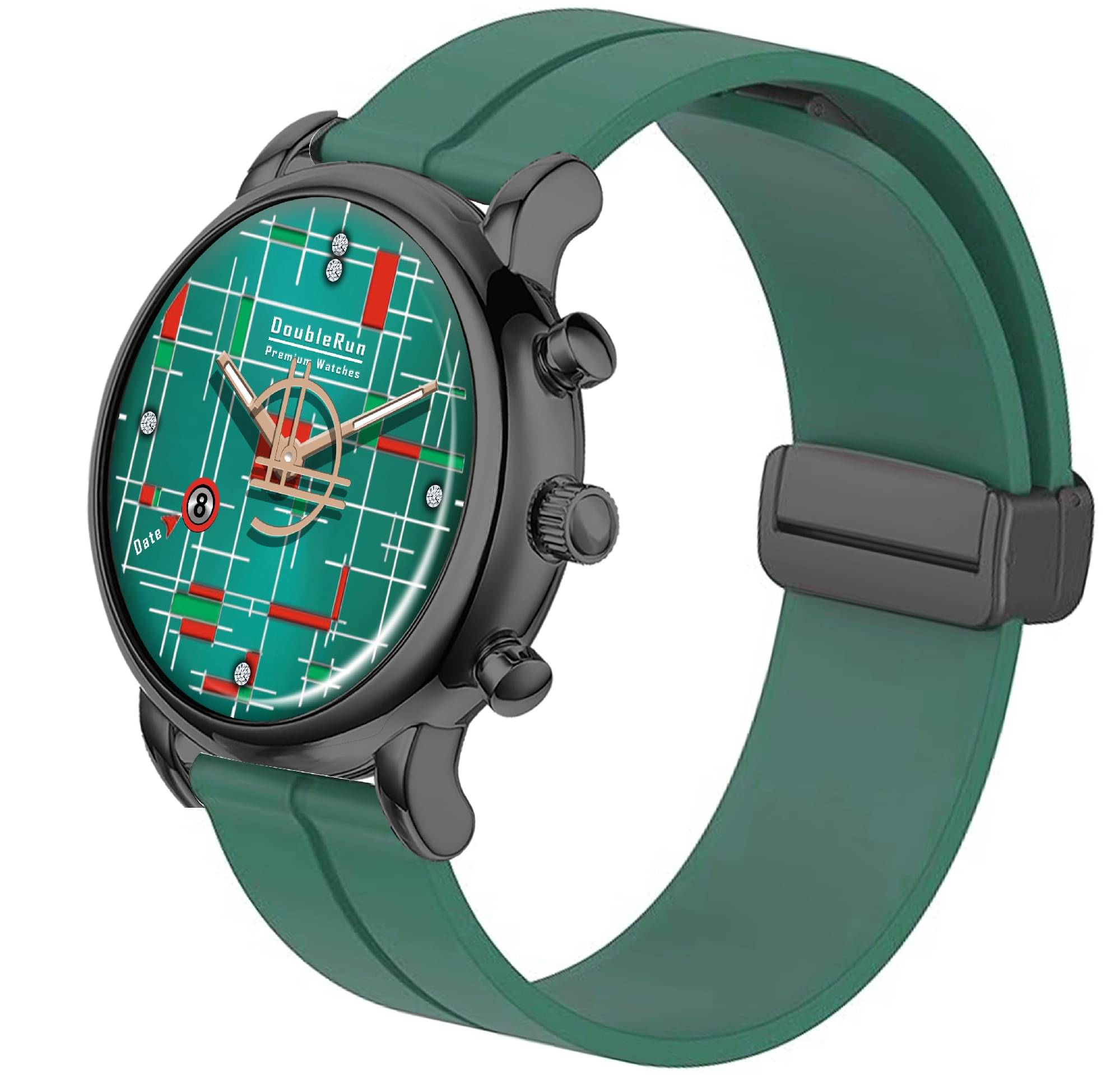     			DoubleRun Green Silicon Analog Men's Watch