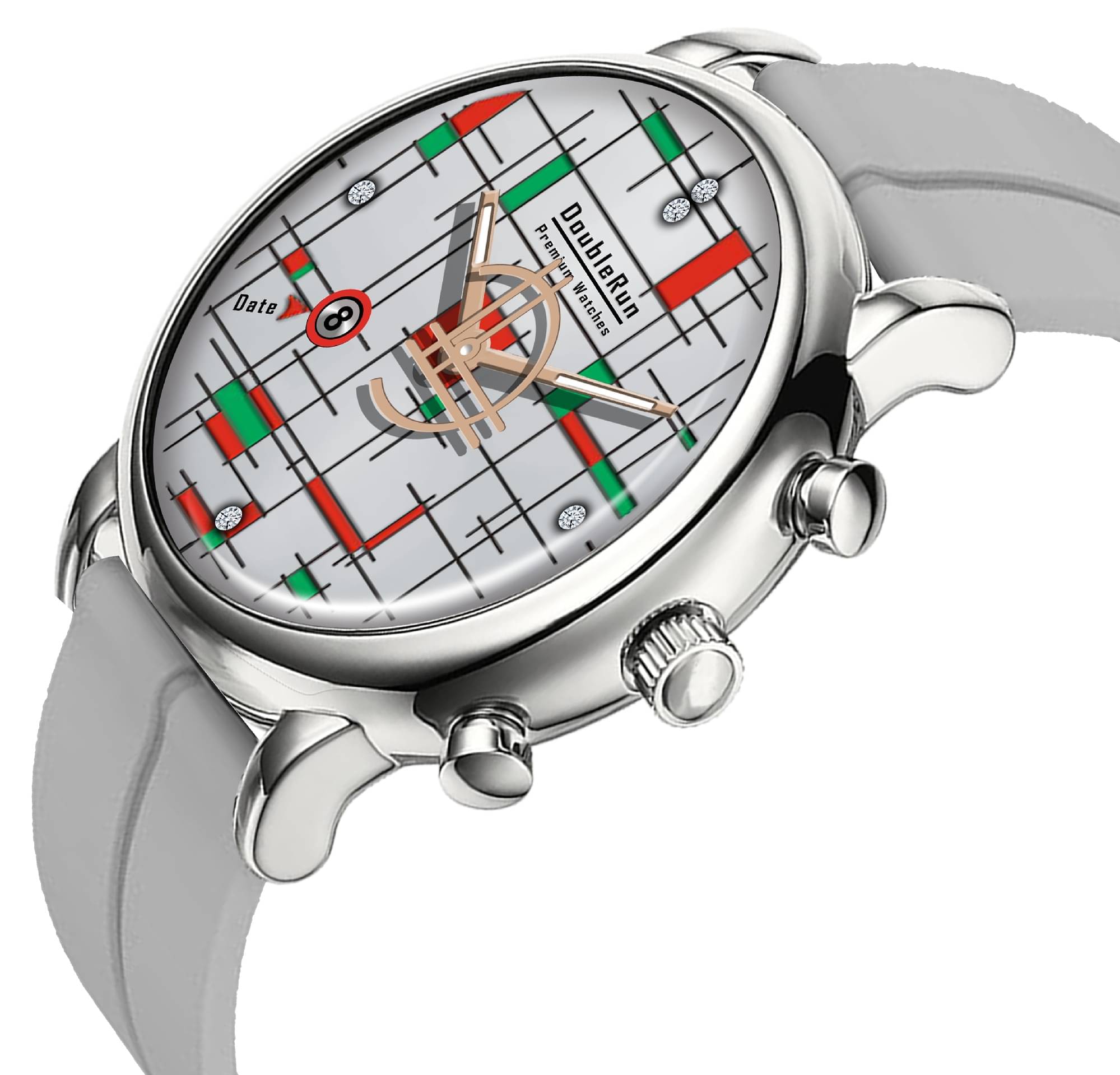     			DoubleRun Light Grey Silicon Analog Men's Watch
