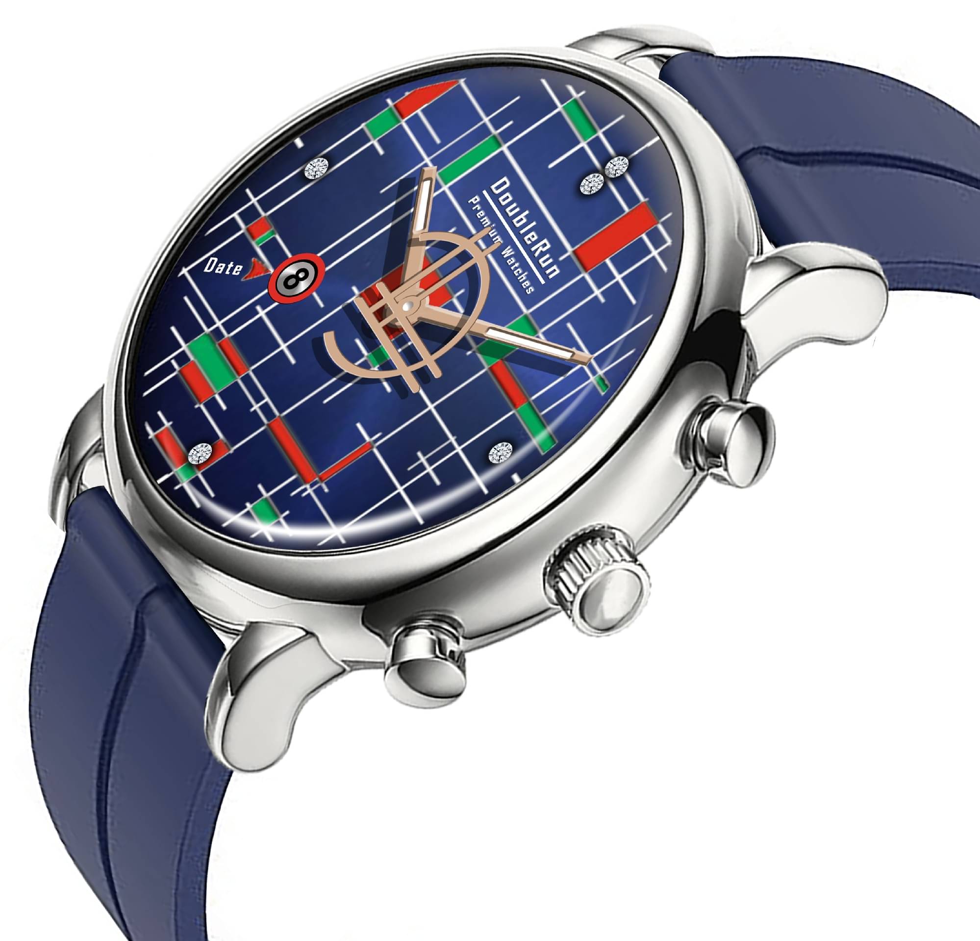     			DoubleRun Navy Blue Silicon Analog Men's Watch