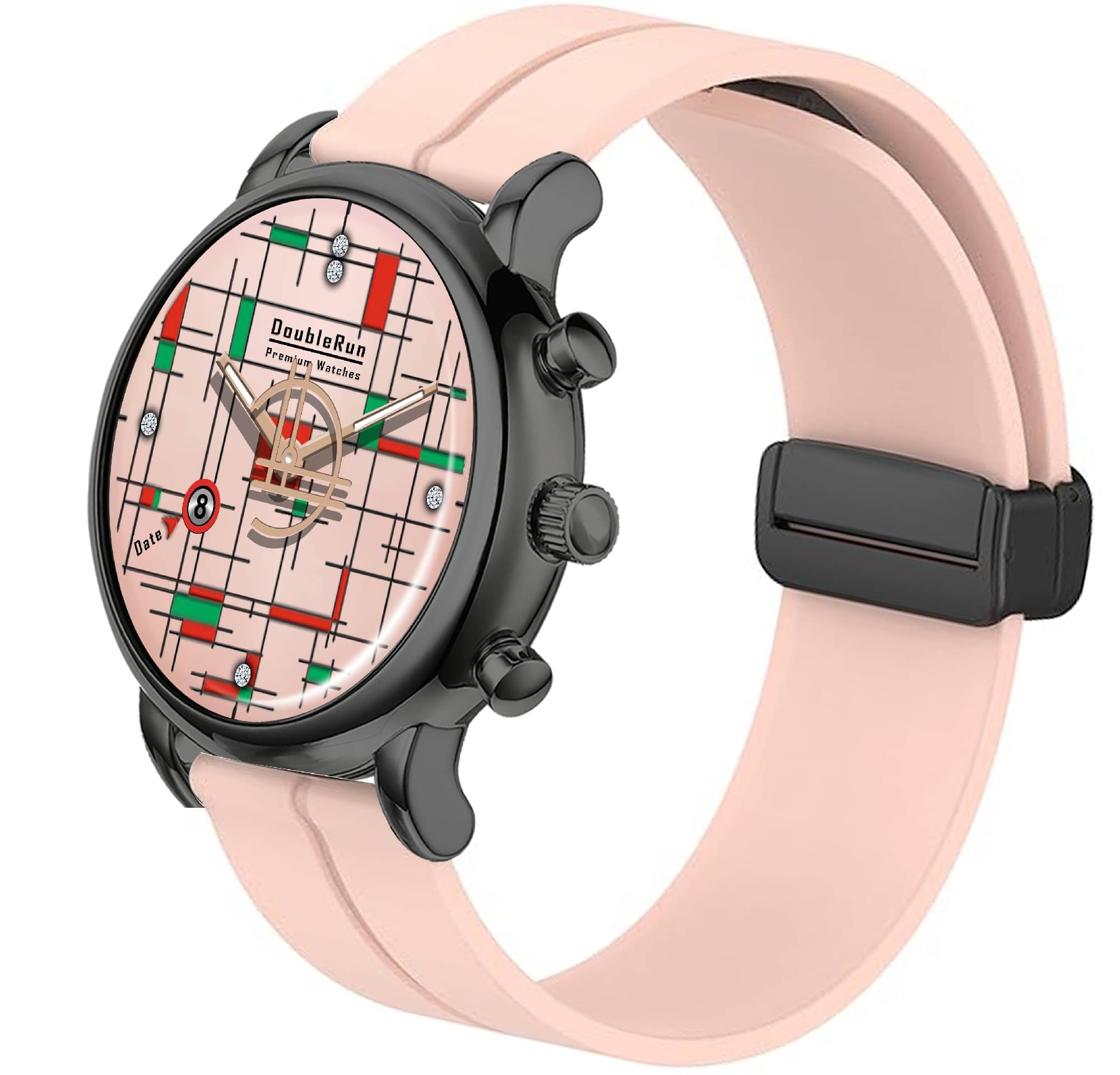     			DoubleRun Peach Silicon Analog Men's Watch