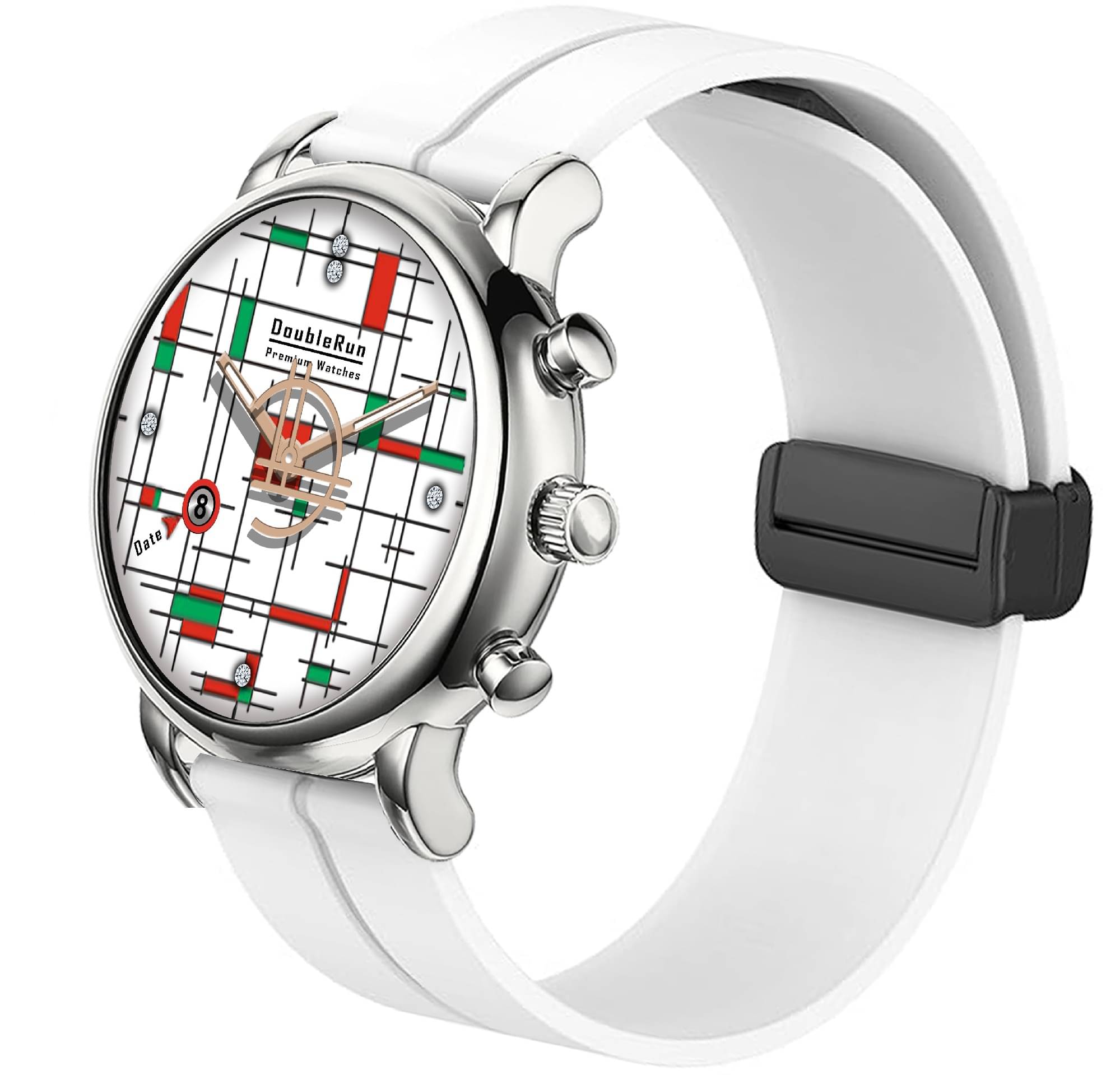    			DoubleRun White Silicon Analog Men's Watch