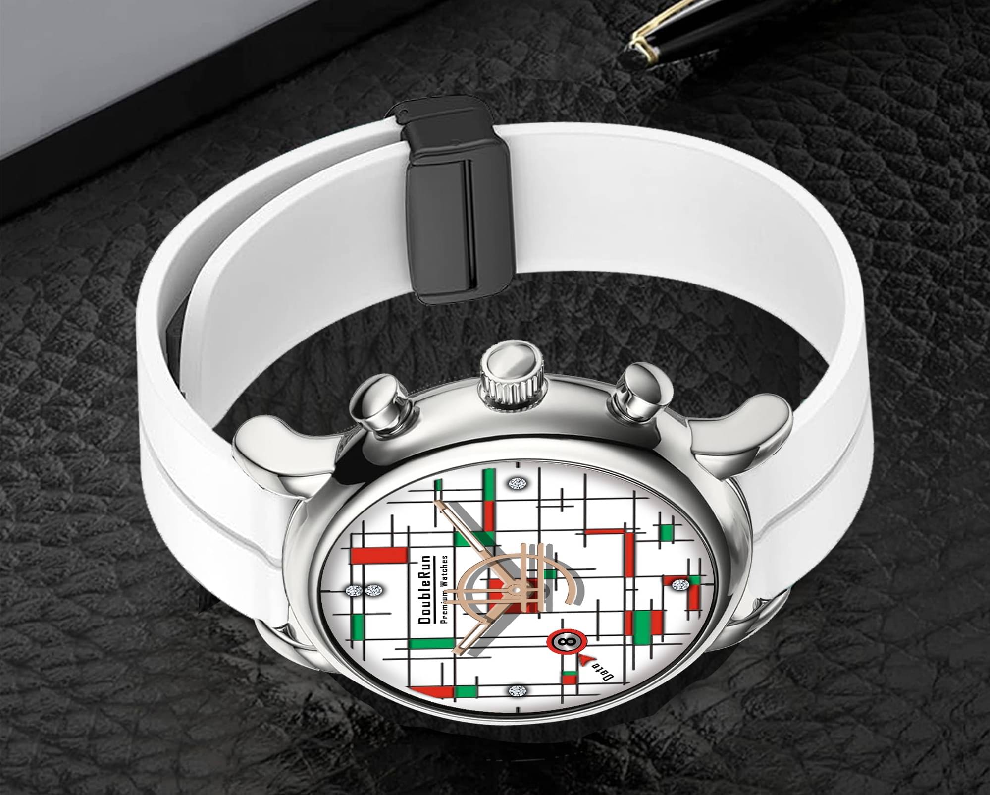     			DoubleRun White Silicon Analog Men's Watch