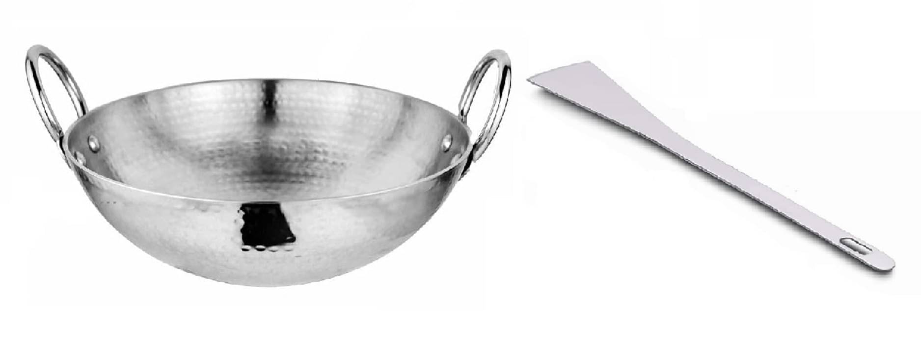     			Dynore Non Coated Stainless Steel Cookware Sets Hammered kadhai