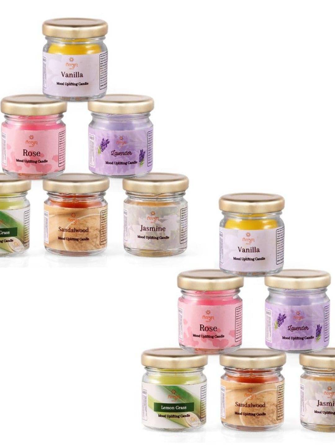     			Floryn decor Luxe Multicolour Aromatherapy Jar Candle 5 cm ( Pack of 12 )