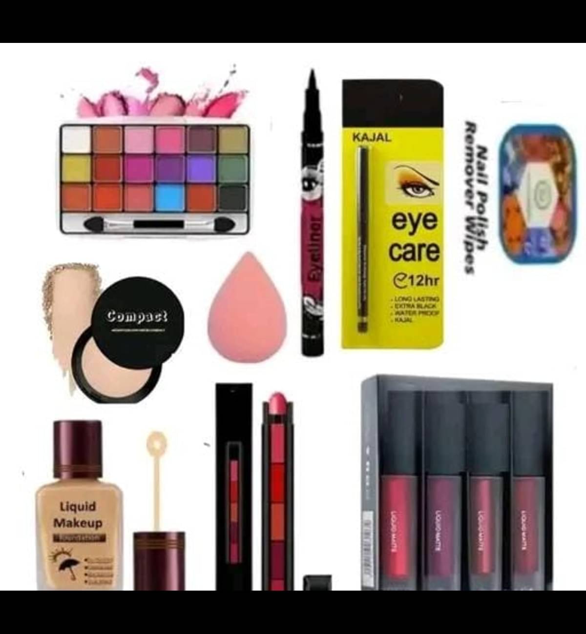    			Generic Everyday Makeup Essentials All in One Makeup Kit, Pack of 9)