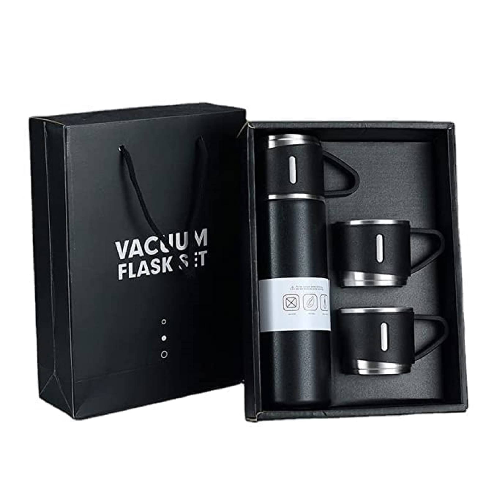     			Gjshop Vacuum Flask Set Black Steel Flask ( 500 ml )