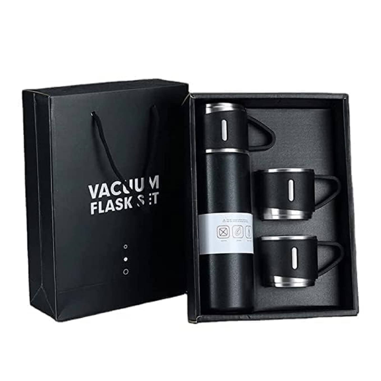     			Gjshop Vacuum Flask Set Black Steel Flask ( 500 ml )