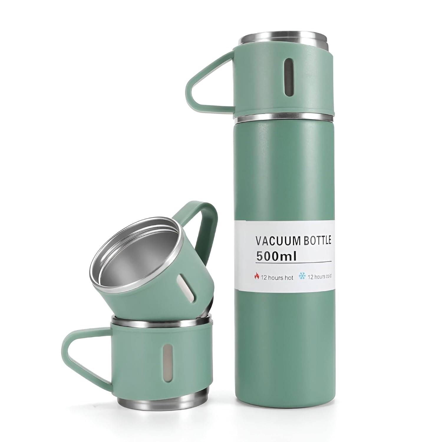     			Gjshop Vacuum Flask Set Green Steel Flask ( 500 ml )