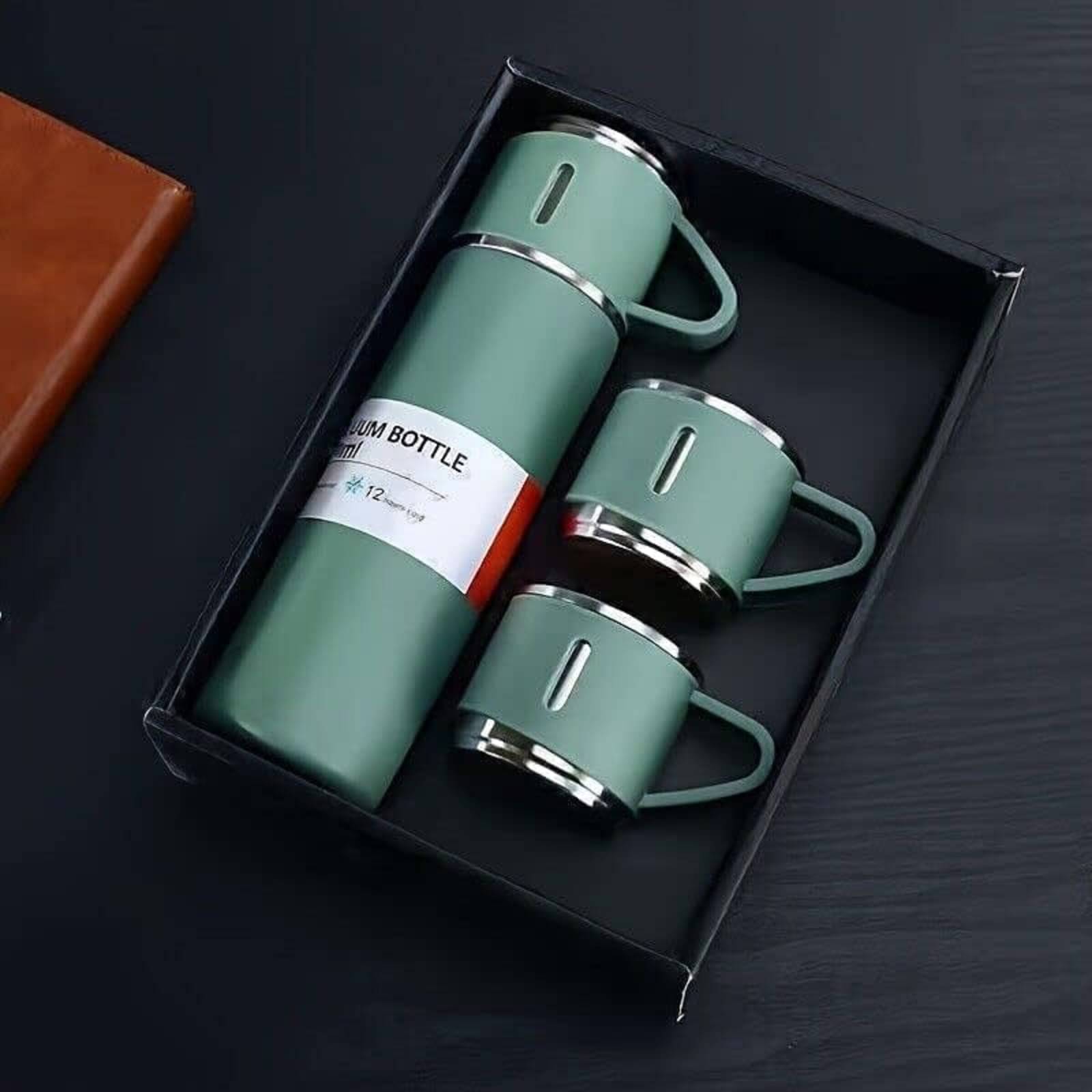     			Gjshop Vacuum Flask Set Green Steel Flask ( 500 ml )