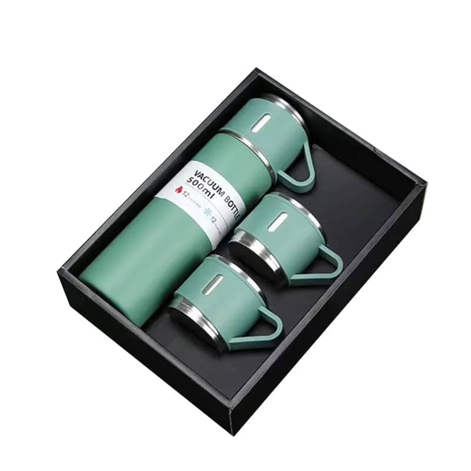     			Gjshop Vacuum Flask Set Green Steel Flask ( 500 ml )
