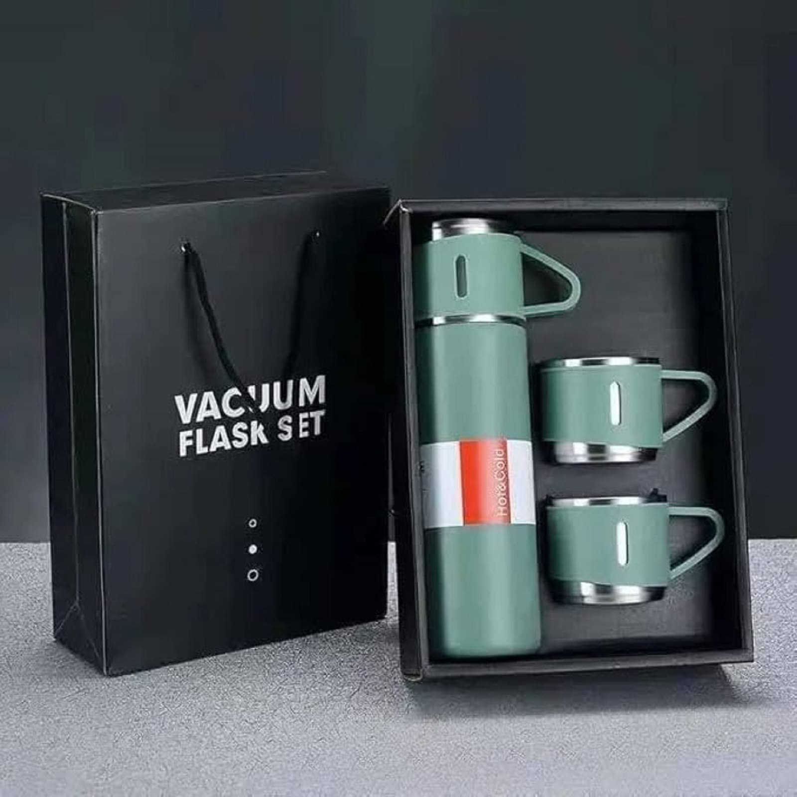     			Gjshop Vacuum Flask Set Green Steel Flask ( 500 ml )