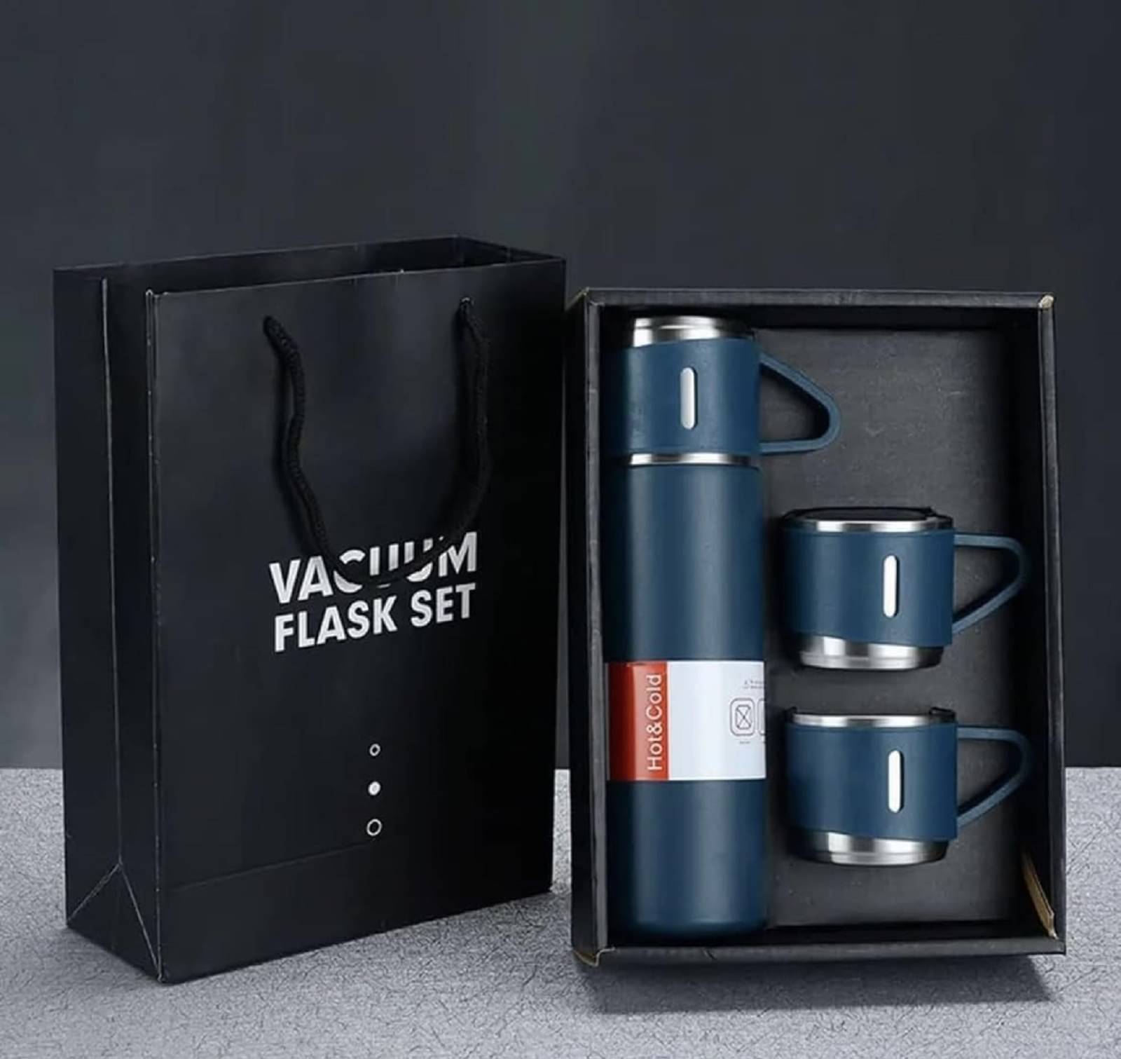     			Gjshop Vacuum Flask Set Navy Blue Steel Flask ( 500 ml )