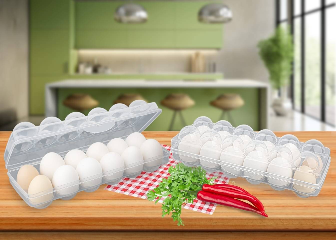 HAPPI Egg Storage Box Tray Plastic White Egg Container ( Set of 2 ) HAPPI Egg Storage Box Tray Plastic White Egg Container ( Set of 2 )