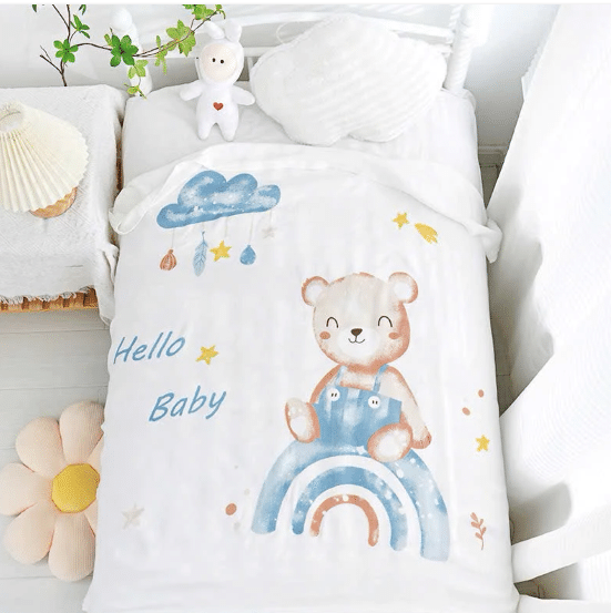     			HONOR YOUR HOME White Muslin Baby AC Blanket ( Pack of 1 )