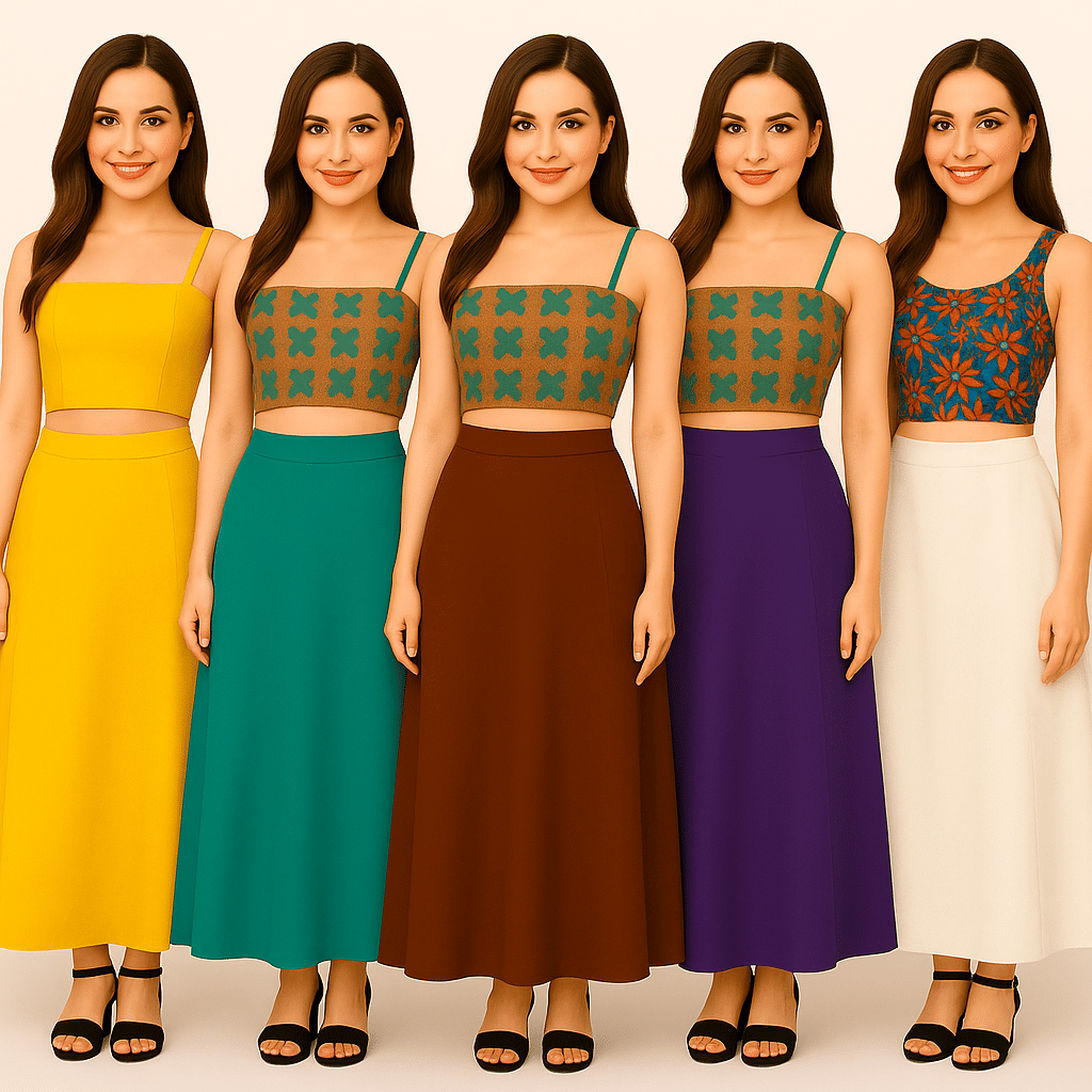     			JTG enterprises Multicoloured Cotton Petticoat - Pack of 5