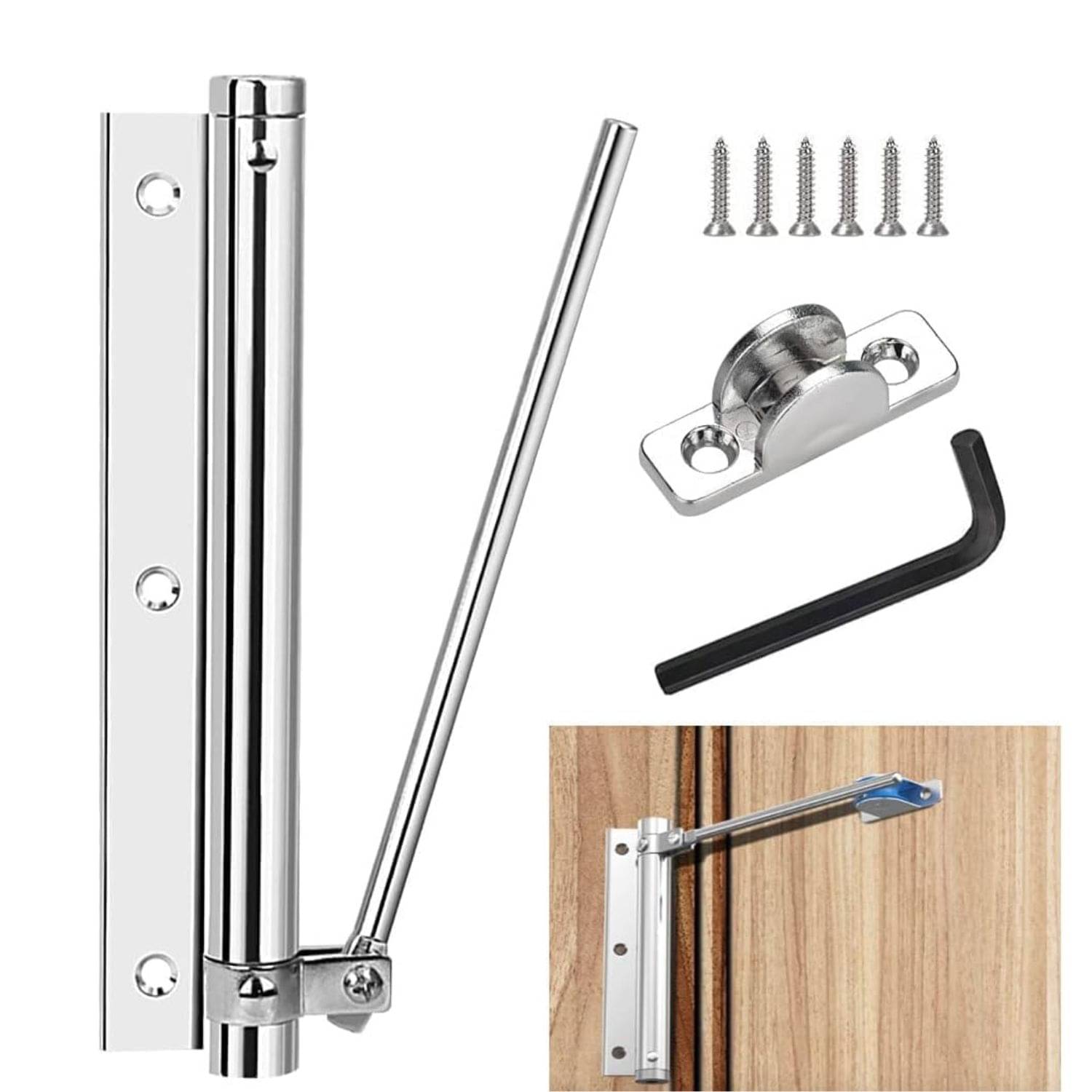 KRAMOX Spring Door Closer, Adjustable Automatic Door Closer for Residential/Commercial use, Surface Mounted Door Closer with Allen Key and Screws, Soft Closing Door KRAMOX Spring Door Closer, Adjustable Automatic Door Closer for Residential/Commercial use, Surface Mounted Door Closer with Allen Key and Screws, Soft Closing Door