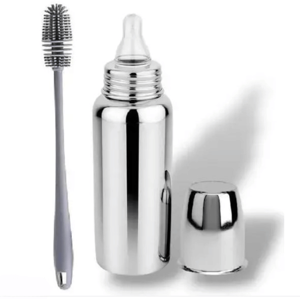 LITTLE CHERISH 240 Silver Feeding Bottle ( Pack of 2 )     			LITTLE CHERISH 240 Silver Feeding Bottle ( Pack of 2 )