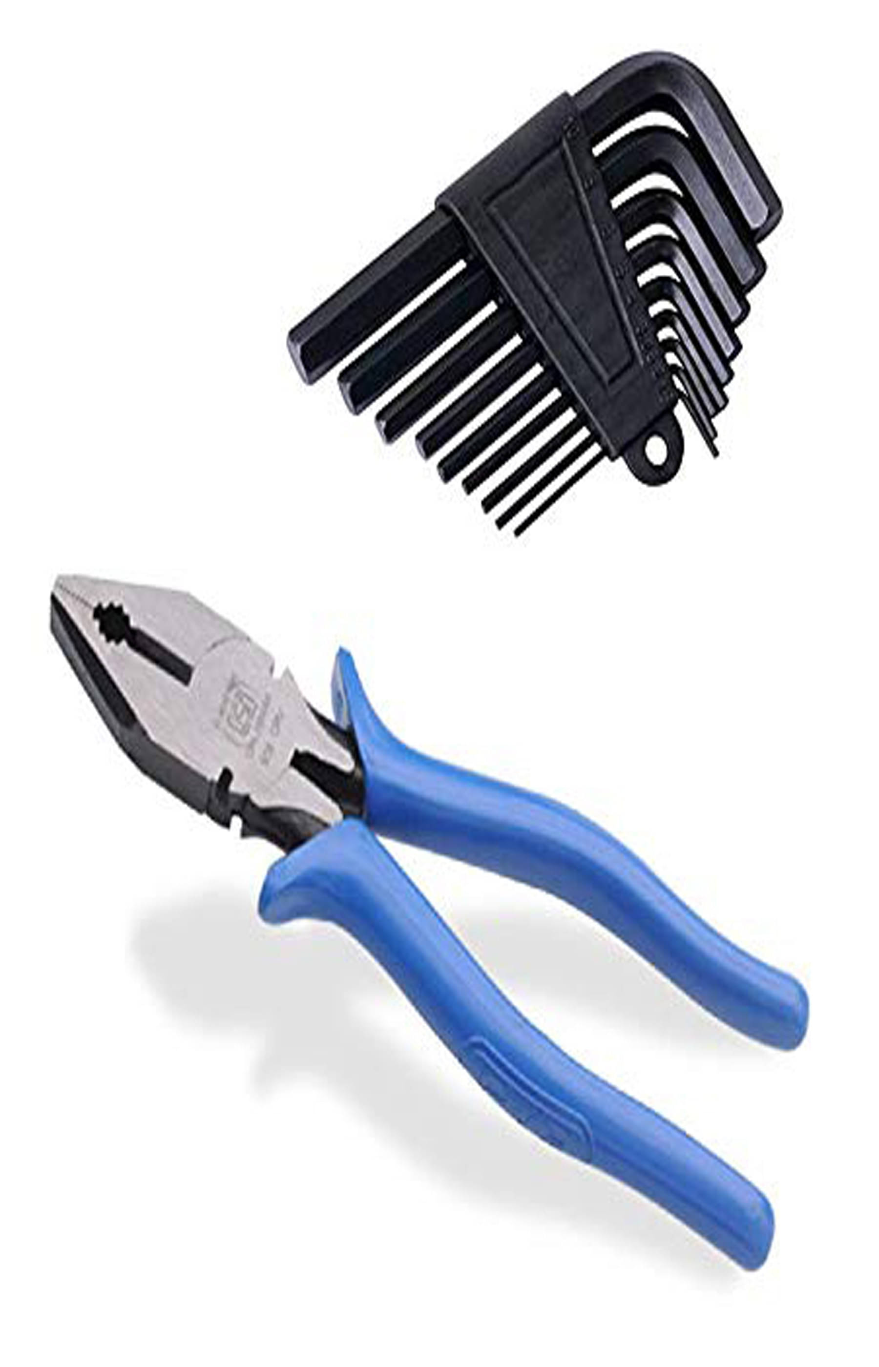 M S AGROTECH Inditrust Allen/Hex Key Set of 10 Pieces - from 1.5 to10 mm + 8 inch Combination Plier M S AGROTECH Inditrust Allen/Hex Key Set of 10 Pieces - from 1.5 to10 mm + 8 inch Combination Plier
