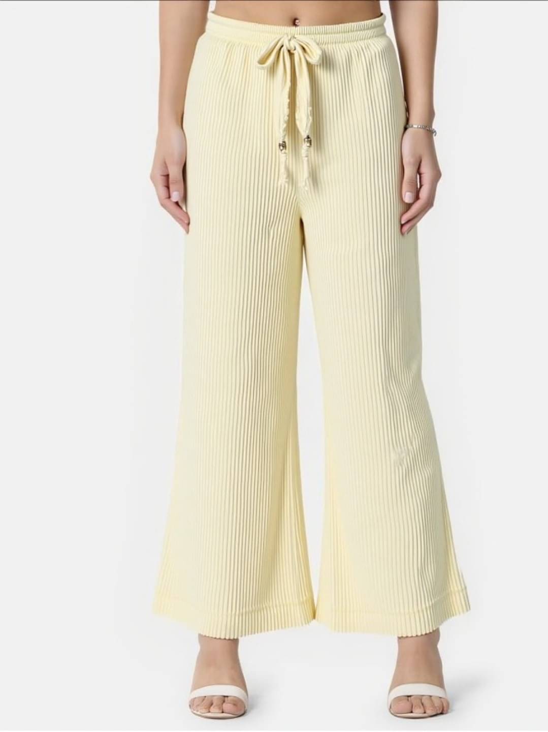     			MAYKR Pack of 1 Polyester Straight Women's Casual Pants ( Cream )