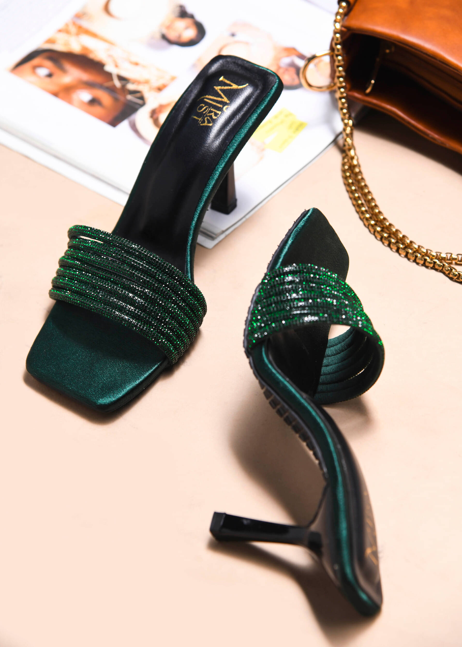     			MiraMist Green Women's Slip On Heels