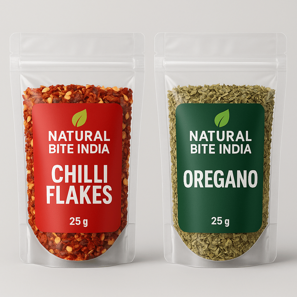 NATURAL BITE INDIA Red Chilly Flakes 25 gm and Oregano Flakes 25 gm 50 gm NATURAL BITE INDIA Red Chilly Flakes 25 gm and Oregano Flakes 25 gm 50 gm