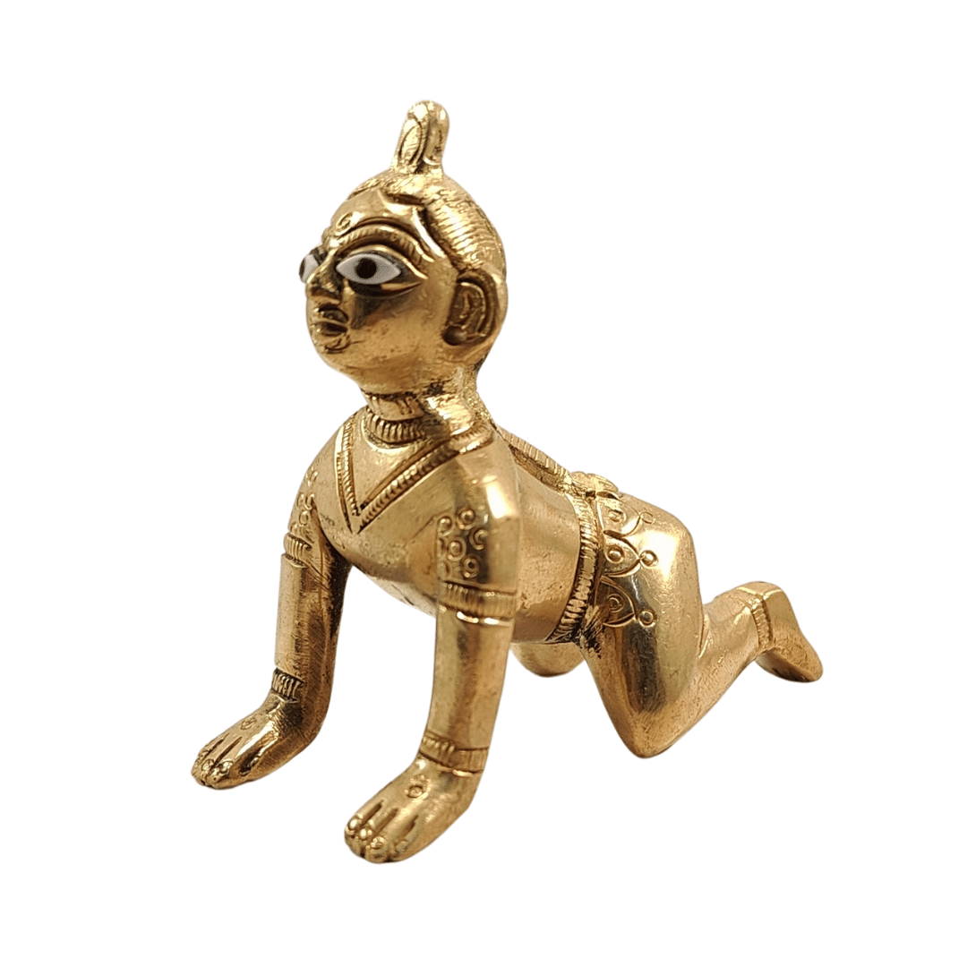     			Neo Classic Brass Radha Krishna Idol ( 5.5 cm )