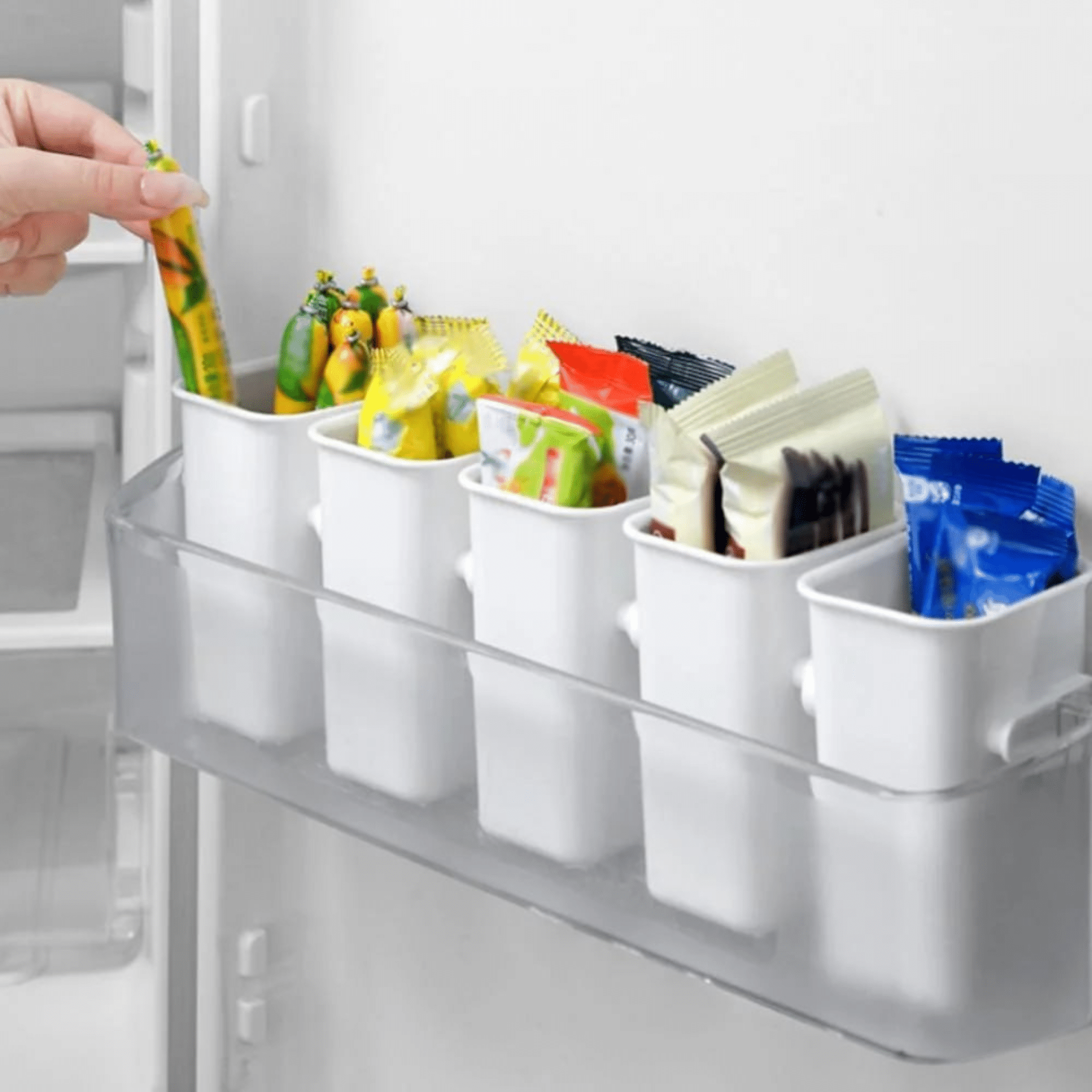     			Overalza Food Container Plastic White Food Container ( Set of 6 )