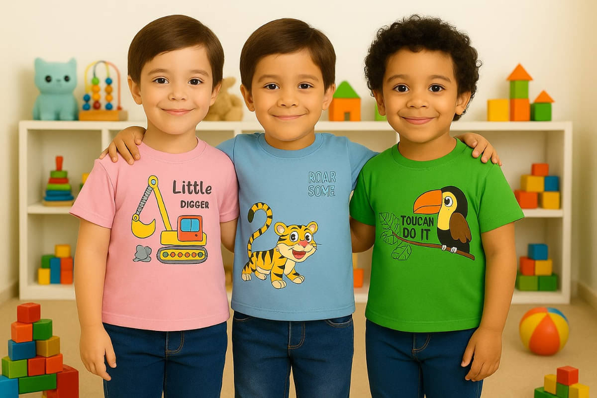     			Paryag Pack of 3 Boys & Girls Cotton Blend T-Shirt ( Multicolor 1 )