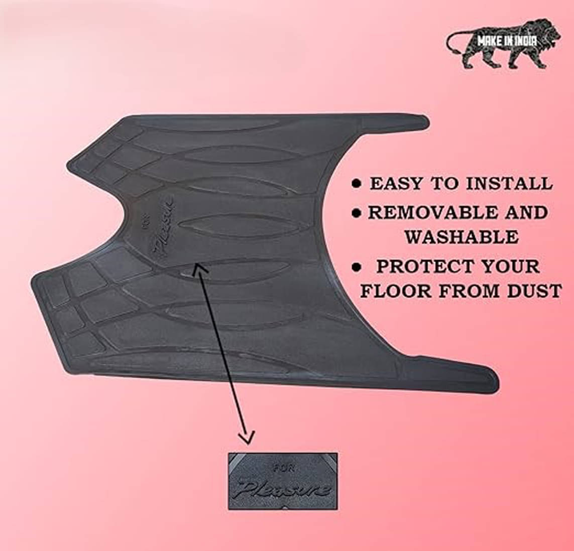     			Pleasure Floor Mat Washable Floor Mat/Foot Mat Compatible for Pleasure (1 PC, Black)