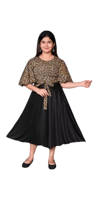     			SM glob Cotton Blend Frock For Girls ( Pack of 1 , Black )