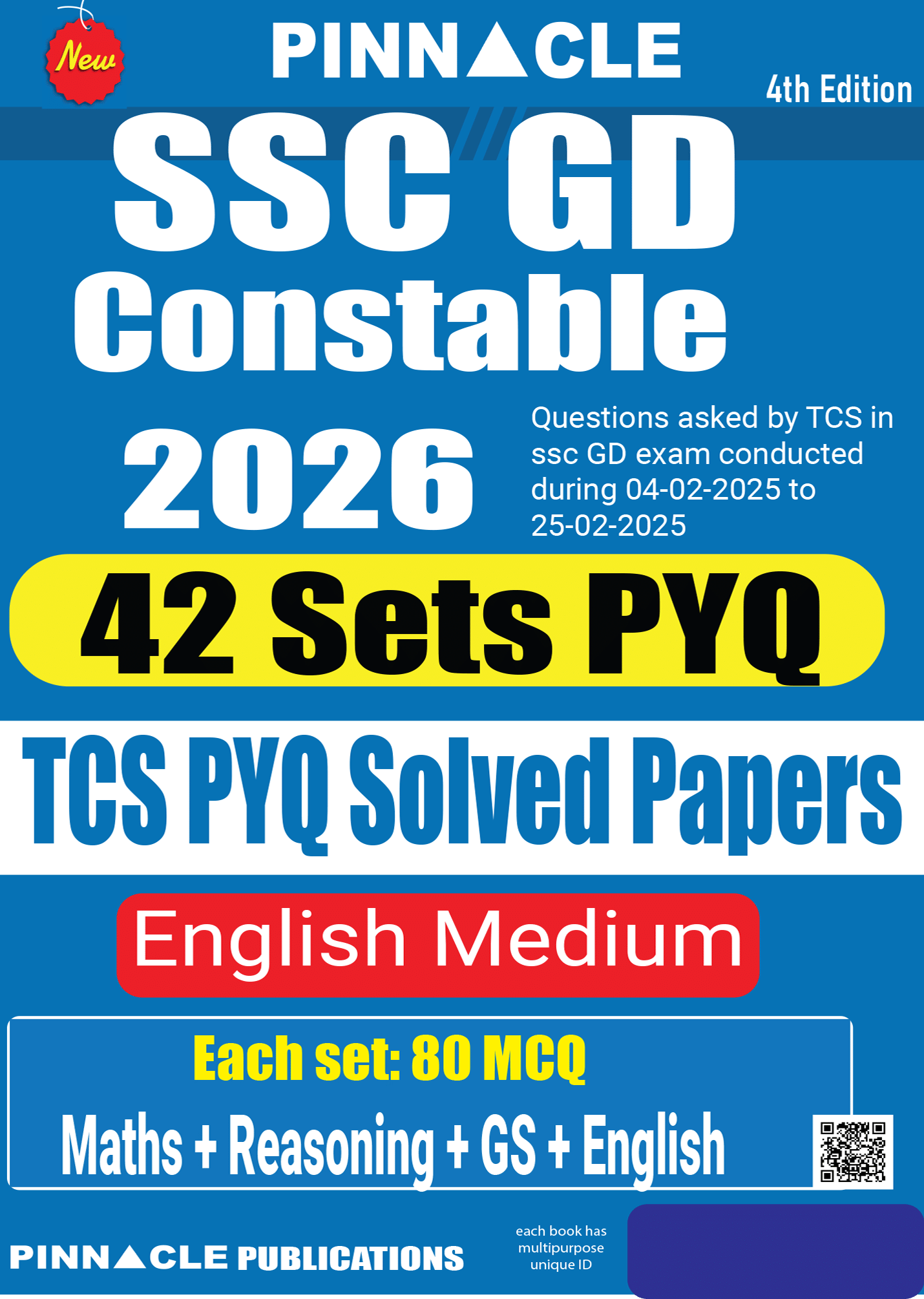     			SSC GD (Ground Duty) Constable 2026: 42 TCS Sets PYQs Solved Papers | 4th edition | english medium
