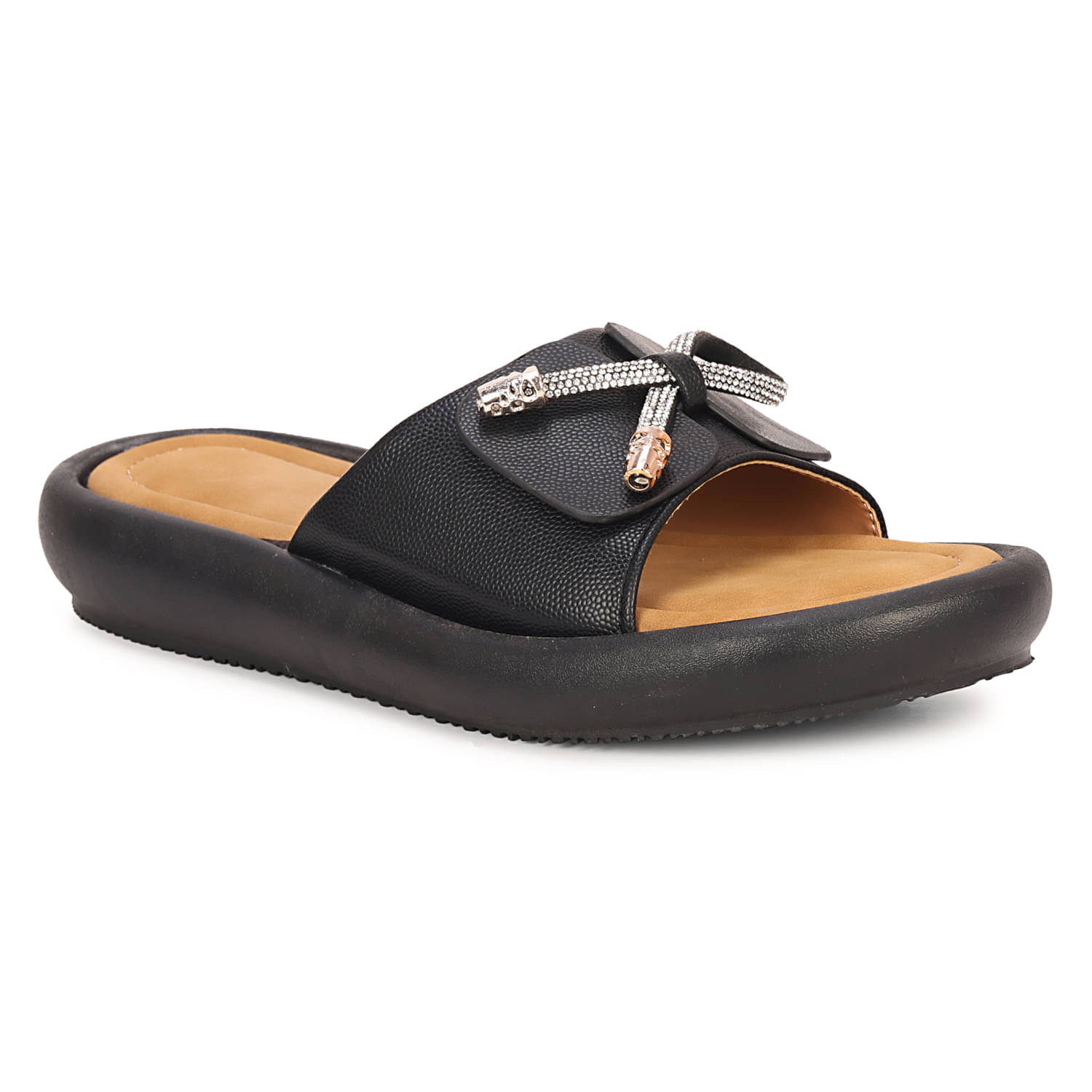     			Saheb Black Women's Floater Sandals