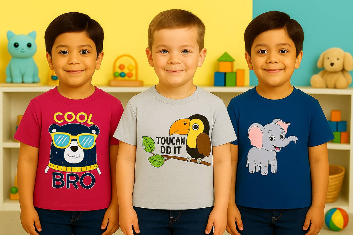 Shakubhar Pack of 3 Boys & Girls Cotton Blend T-Shirt ( Multicolor 3 ) Shakubhar Pack of 3 Boys & Girls Cotton Blend T-Shirt ( Multicolor 3 )