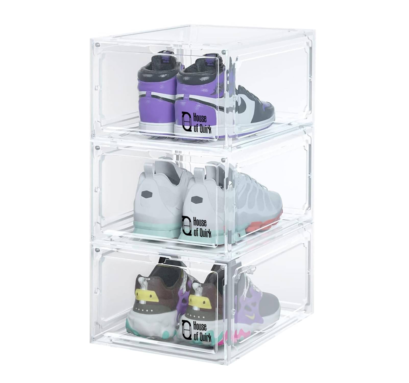     			Shoe Organizer, Shoe Storage Boxes, Large Shoe Boxes with Magnetic Door