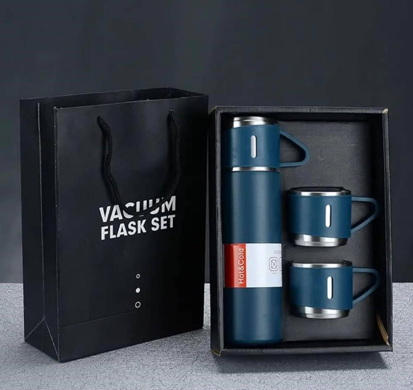     			Shopeleven Vacuum Flask Set Navy Blue Steel Flask ( 500 ml )