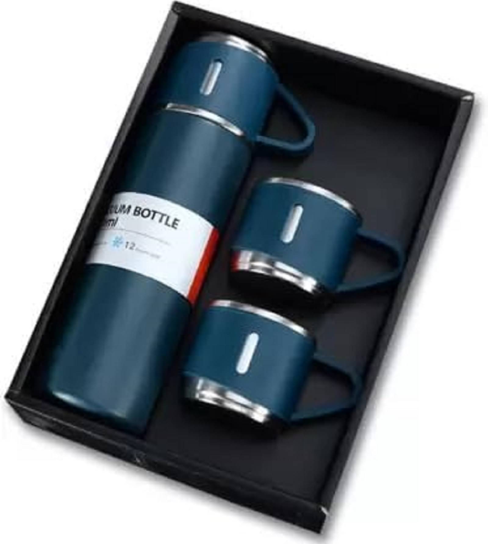     			Shopeleven Vacuum Flask Set Navy Blue Steel Flask ( 500 ml )