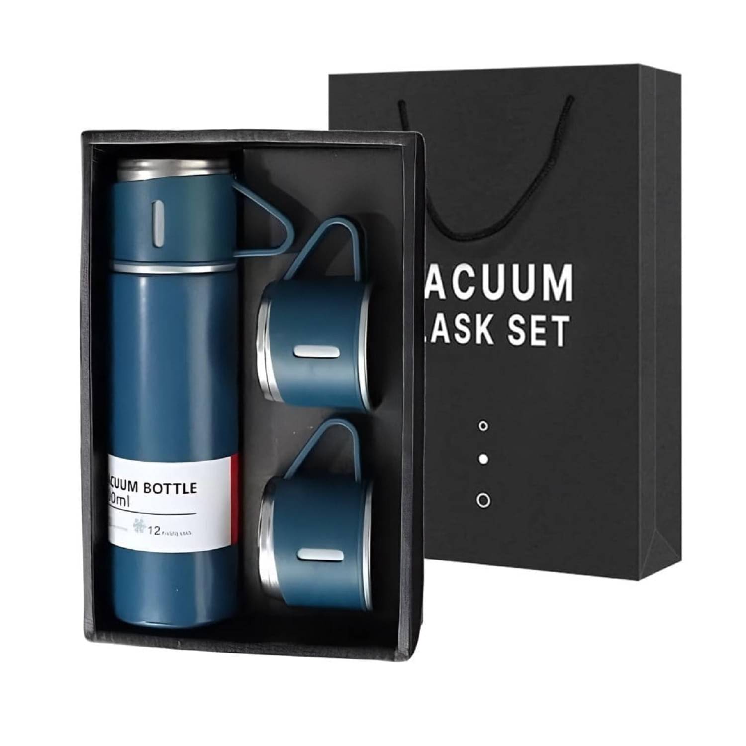     			Shopeleven Vacuum Flask Set Navy Blue Steel Flask ( 500 ml )