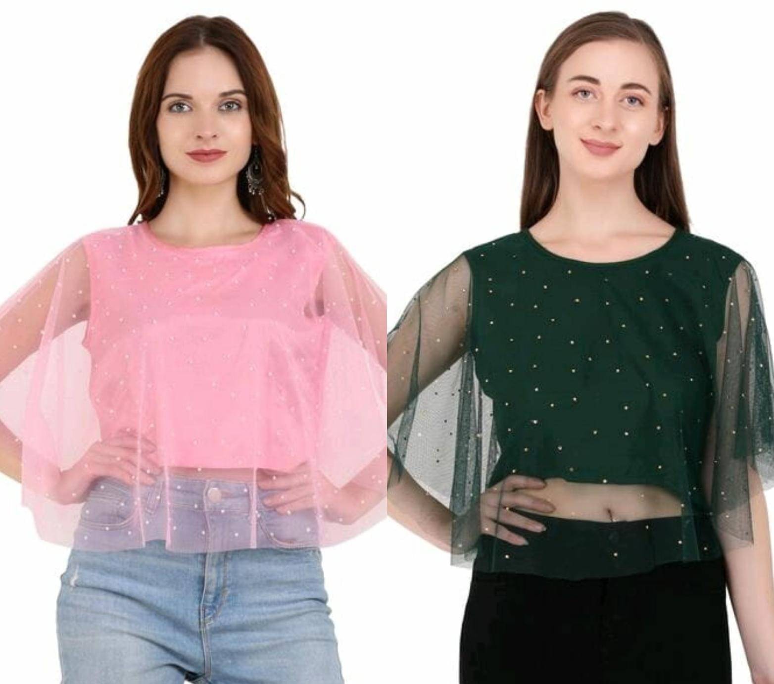     			Sista's Women's Net Crop Top ( Peach )