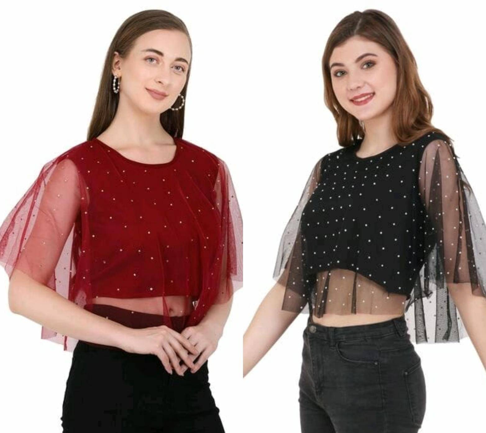     			Sista's Women's Net Crop Top ( Black )