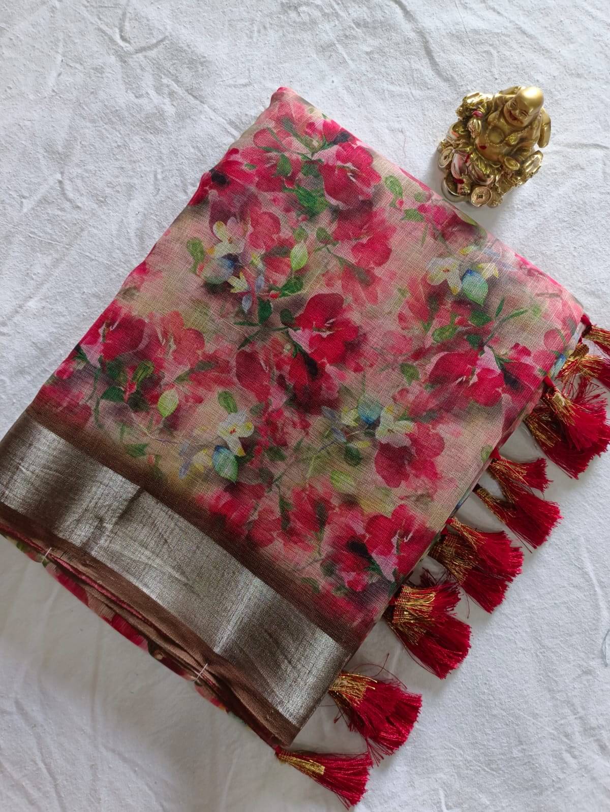 Sureta Linen Printed Leheriya Saree With Unstitched Blouse Piece ( Fluorescent Pink ) Sureta Linen Printed Leheriya Saree With Unstitched Blouse Piece ( Fluorescent Pink )