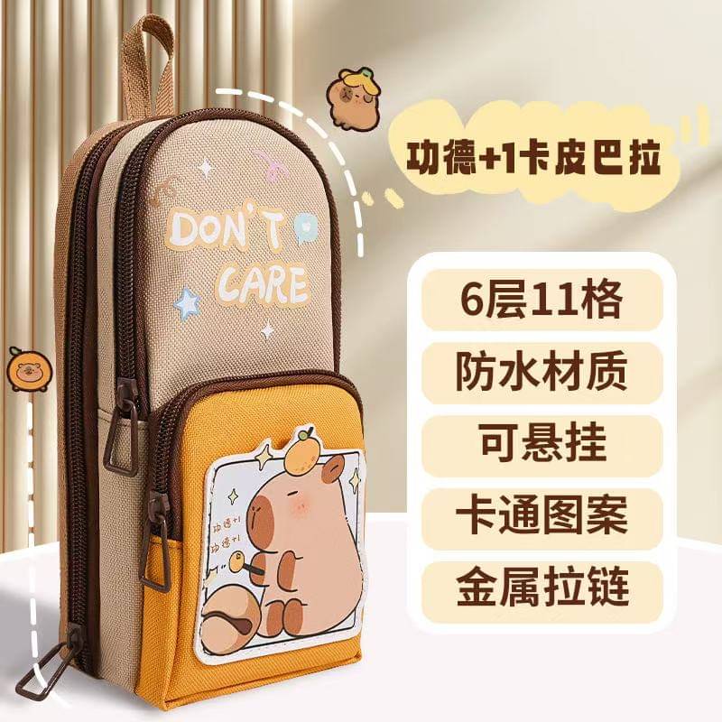 Villy Multi-Compartment Large Capacity Travel Pouch | Portable Cosmetic & Stationery Organizer Bag | Waterproof Zipper Storage Case for Women & Students Villy Multi-Compartment Large Capacity Travel Pouch | Portable Cosmetic & Stationery Organizer Bag | Waterproof Zipper Storage Case for Women & Students